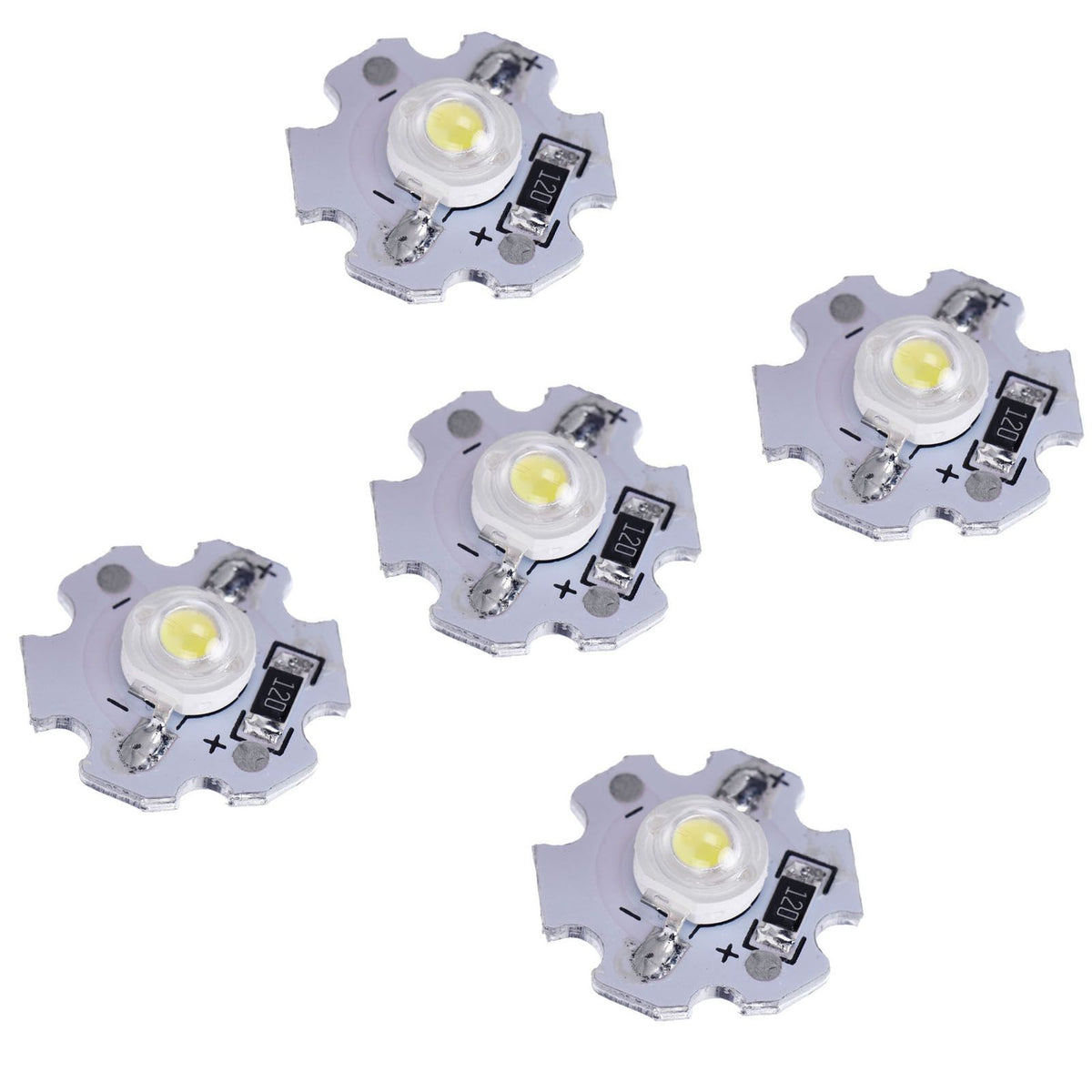 25Pcs 0.5W 5V High Power LED Lamp Bead Light Source Chip with Aluminum PlateCold White Light: 10000K