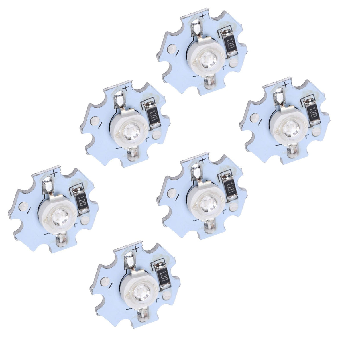 25Pcs 0.5W 5V High Power LED Lamp Bead Light Source Chip with Aluminum PlateUV Purple Light: 395-400NM