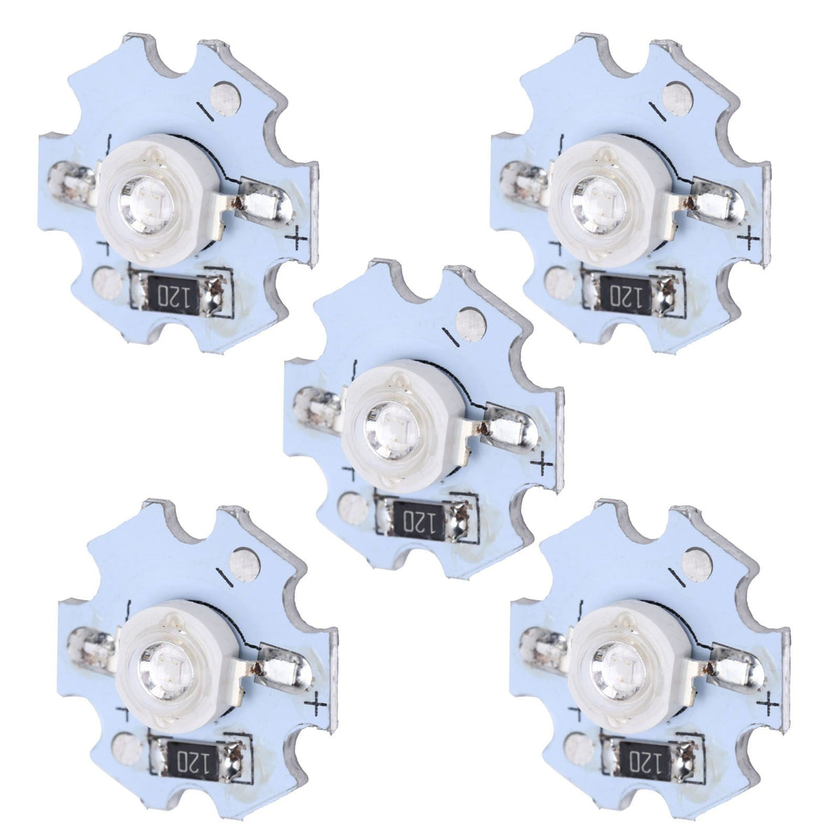 25Pcs 0.5W 5V High Power LED Lamp Bead Light Source Chip with Aluminum PlateUV Purple Light: 395-400NM