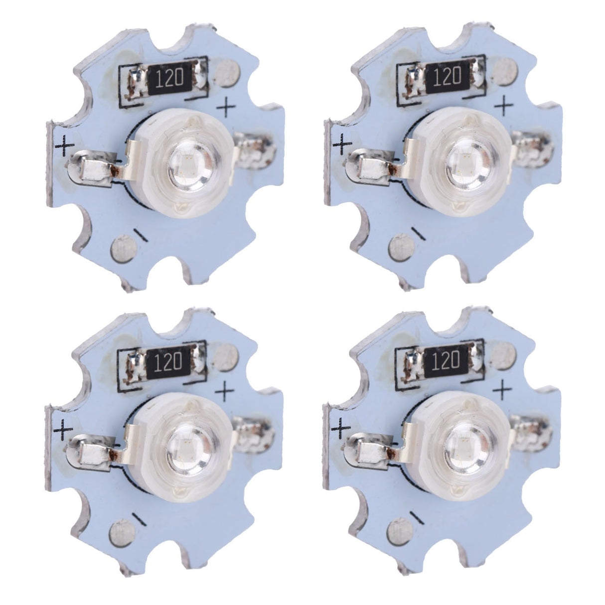25Pcs 0.5W 5V High Power LED Lamp Bead Light Source Chip with Aluminum PlateUV Purple Light: 395-400NM