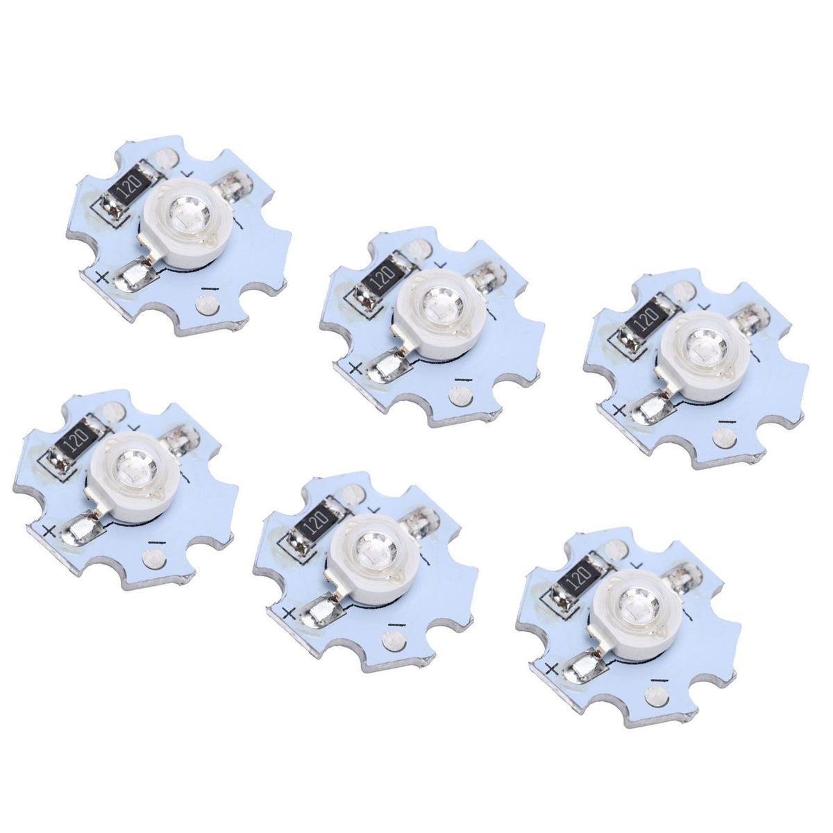 25Pcs 0.5W 5V High Power LED Lamp Bead Light Source Chip with Aluminum PlateUV Purple Light: 395-400NM