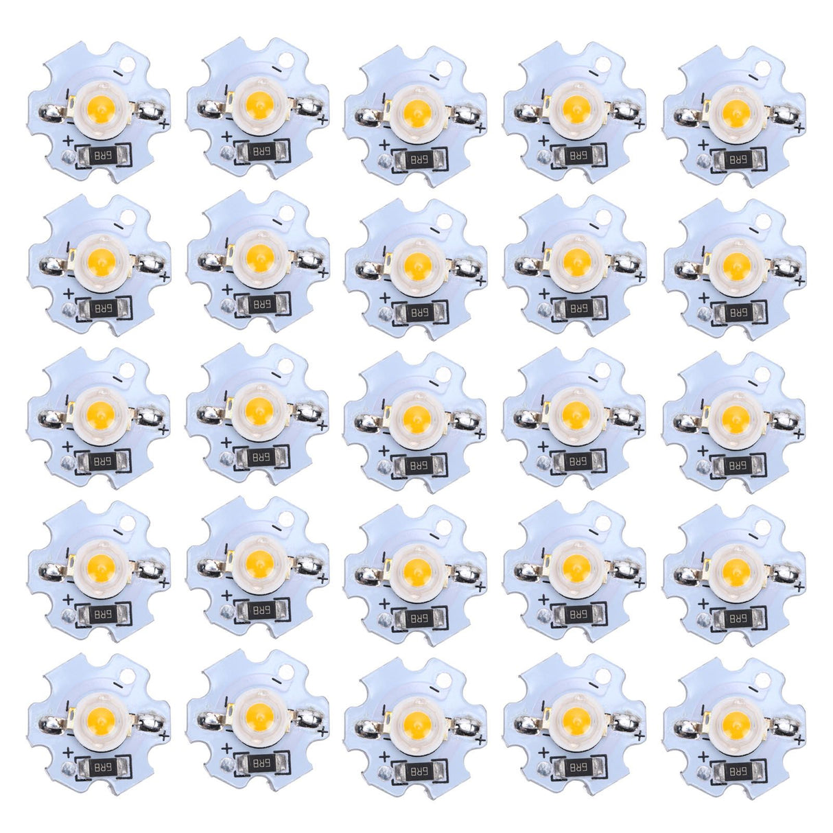 25Pcs 5V LED Chips 200LM 1W High Power LED Lamp Beads for DIY Lighting FixturesYellow Light 588‑590NM