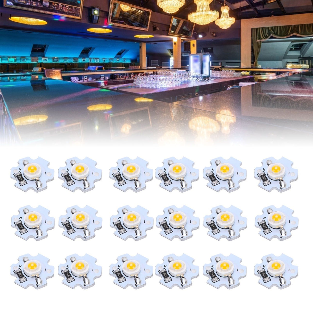 25Pcs 5V LED Chips 200LM 1W High Power LED Lamp Beads for DIY Lighting FixturesYellow Light 588‑590NM