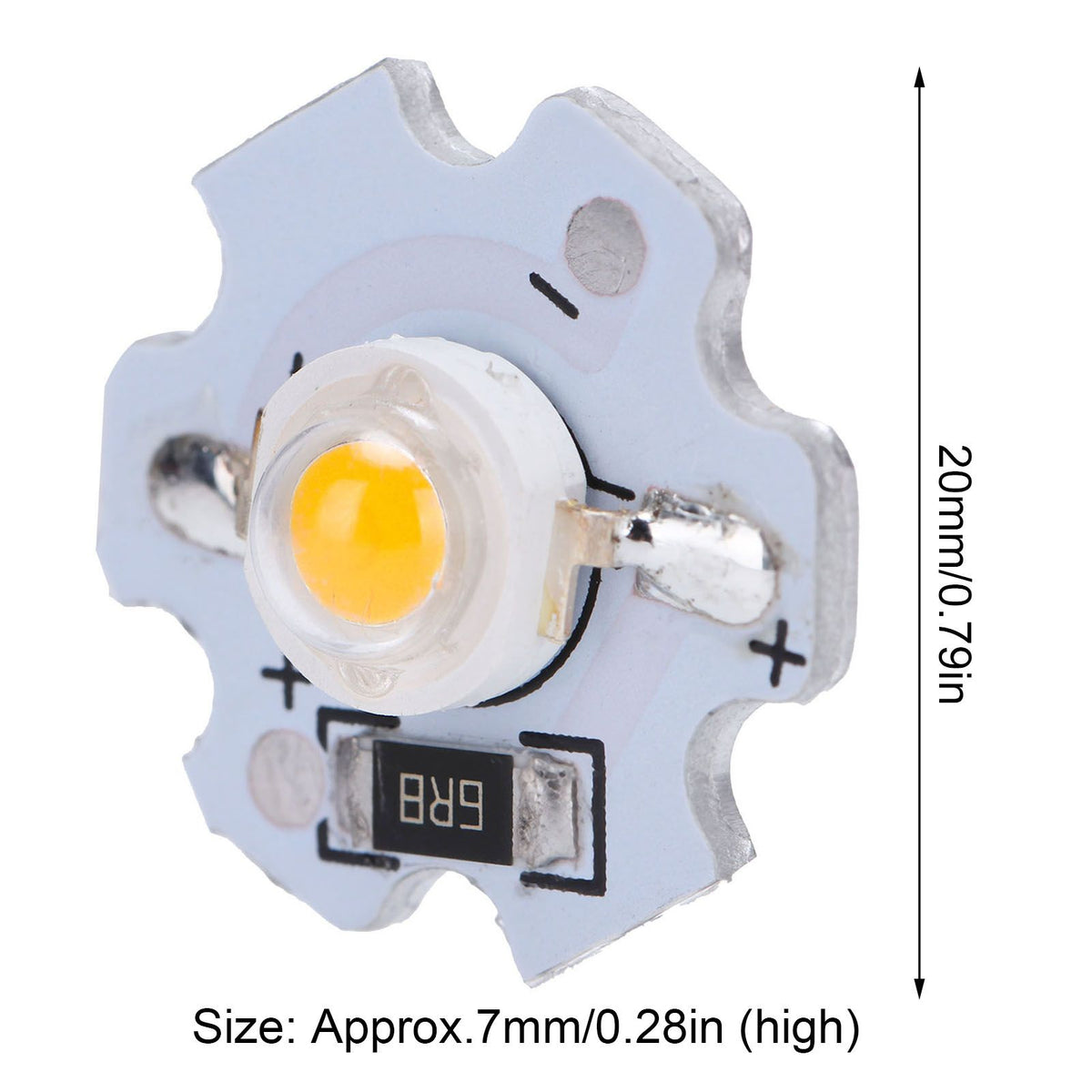 25Pcs 5V LED Chips 200LM 1W High Power LED Lamp Beads for DIY Lighting FixturesYellow Light 588‑590NM