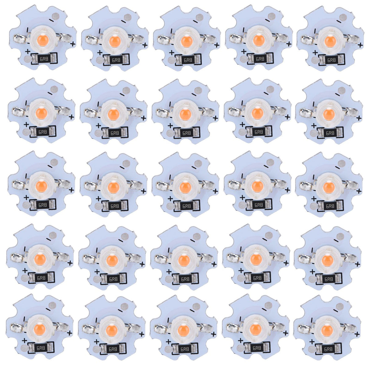 25Pcs 5V LED Chips 200LM 1W High Power LED Lamp Beads for DIY Lighting FixturesPink Light 380‑840NM
