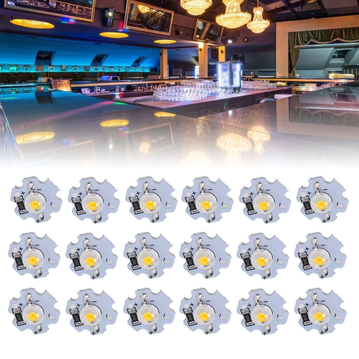 25Pcs 5V LED Chips 200LM 1W High Power LED Lamp Beads for DIY Lighting FixturesWarm White 3000‑3200K