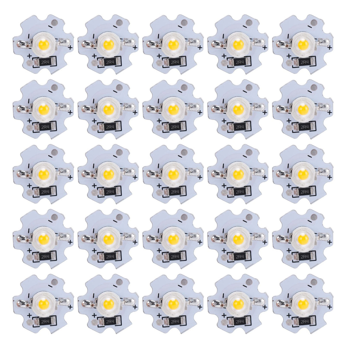 25Pcs 5V LED Chips 200LM 3W High Power LED Lamp Beads for DIY Lighting FixturesYellow Light 588‑590NM
