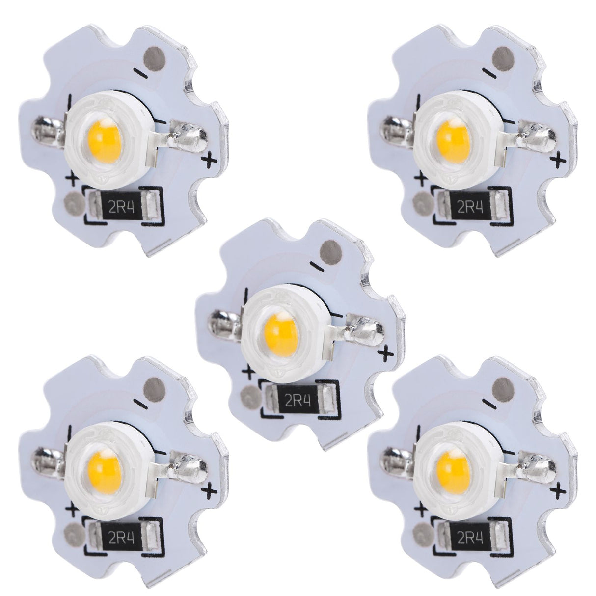 25Pcs 5V LED Chips 200LM 3W High Power LED Lamp Beads for DIY Lighting FixturesYellow Light 588‑590NM