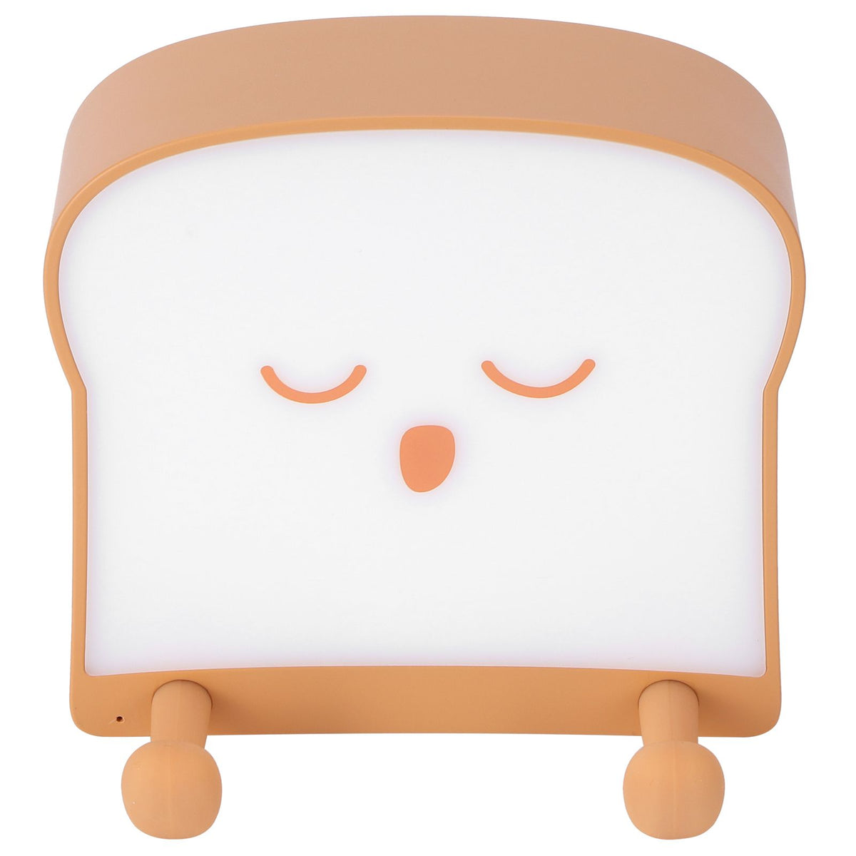 USB Night Light Mini Cute Cartoon Bread‑Shaped Bedside Lamp Phone Holder Stand Brown