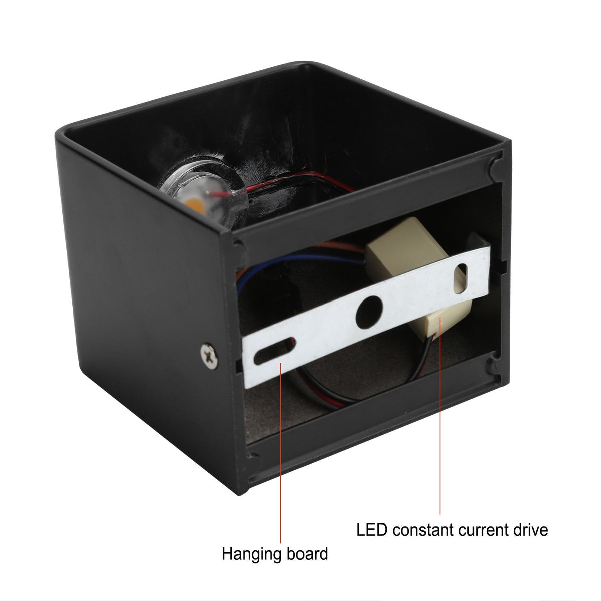 LED Wall Light Outdoor Waterproof IP65 Porch Garden Wall Bedroom Bedside Lamp AC85‑265V 3WBlack Shell Warm White Light
