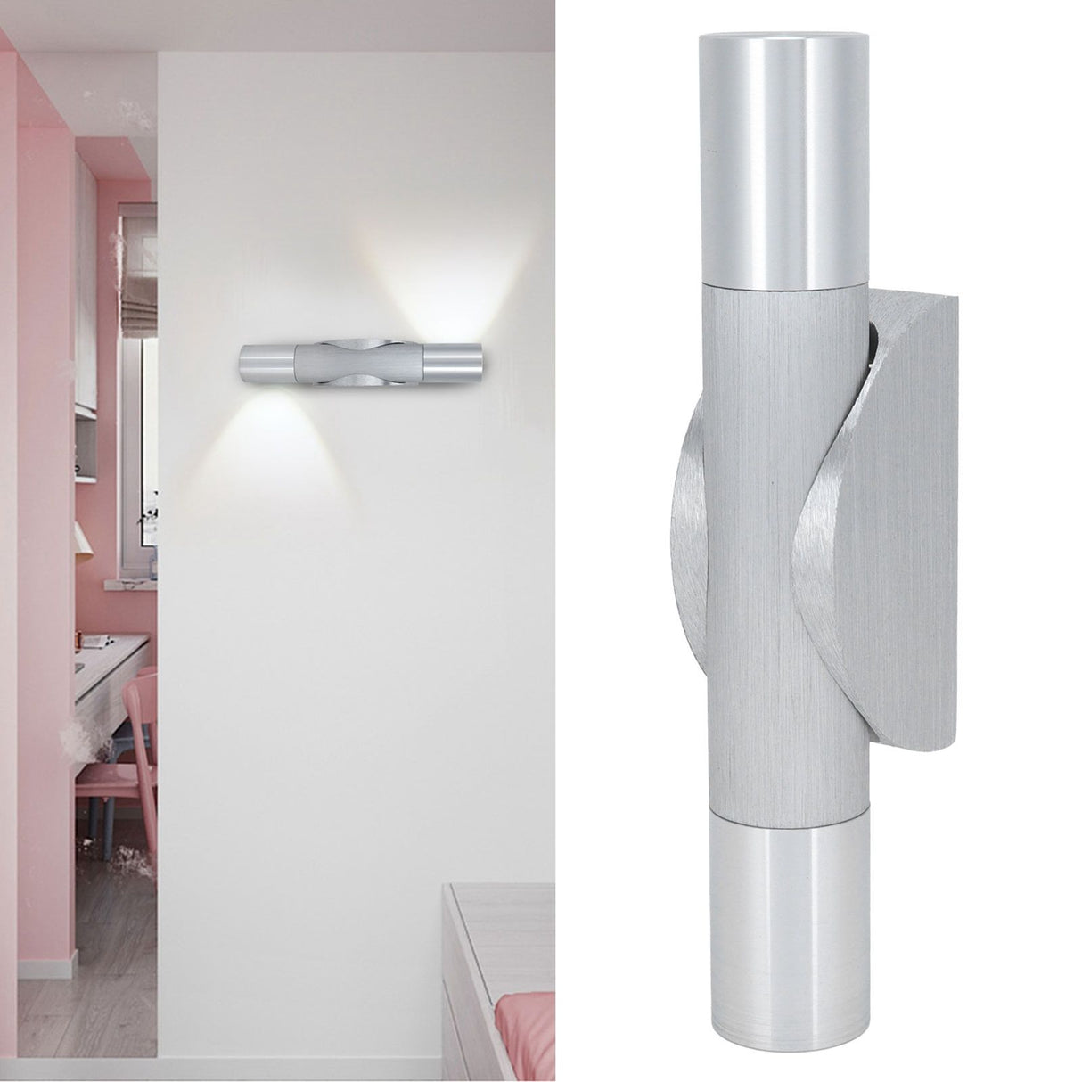 Double Heads Wall Light 360° Rotatable Wall Lamp Bedside Lamp for Corridor Decoration 85-265V