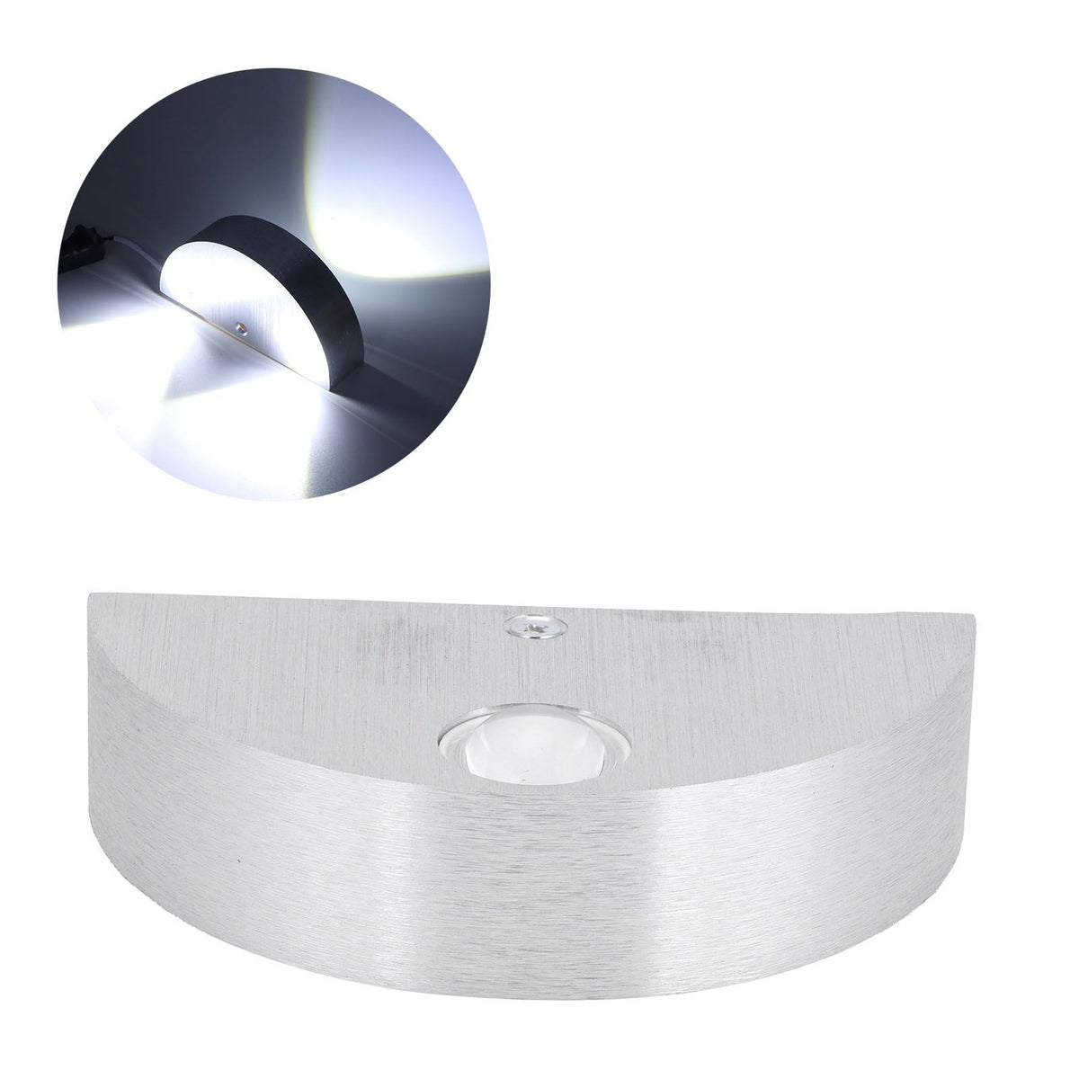 9W Wall Lamp Modern Semicircle Decorative Light for KTV Bar Exhibition Hall Pure White 85‑265V