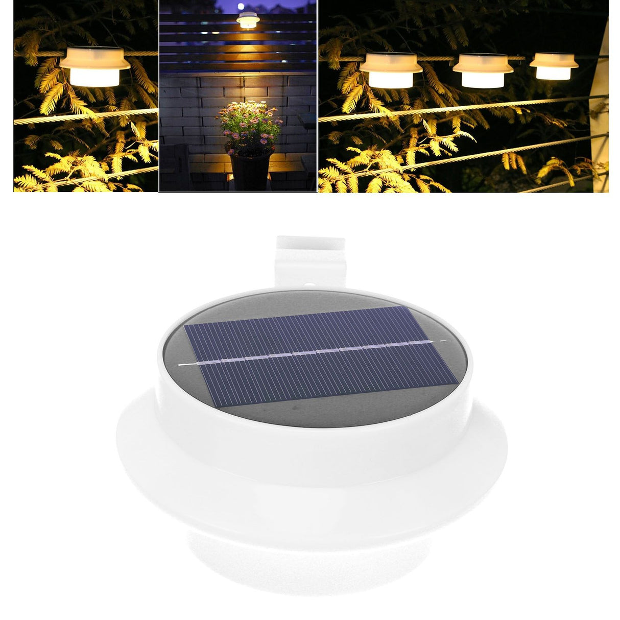 Outdoor Solar Fence Light Waterproof 13LED Gutter Lamp Garden Landscape Lighting White Light