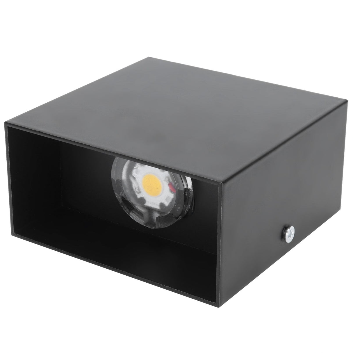 LED Wall Light 7W Indoor Square Lamp Bedroom Hallway Porch Balcony Decoration 100265V(Black ShellWhite Light )