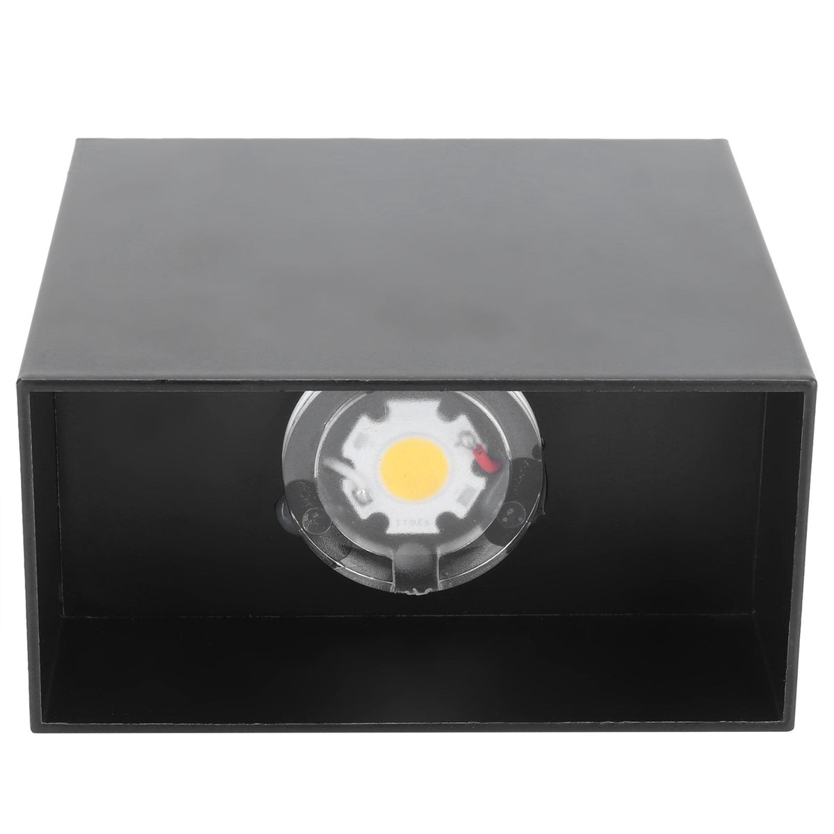 LED Wall Light 7W Indoor Square Lamp Bedroom Hallway Porch Balcony Decoration 100265V(Black ShellWhite Light )