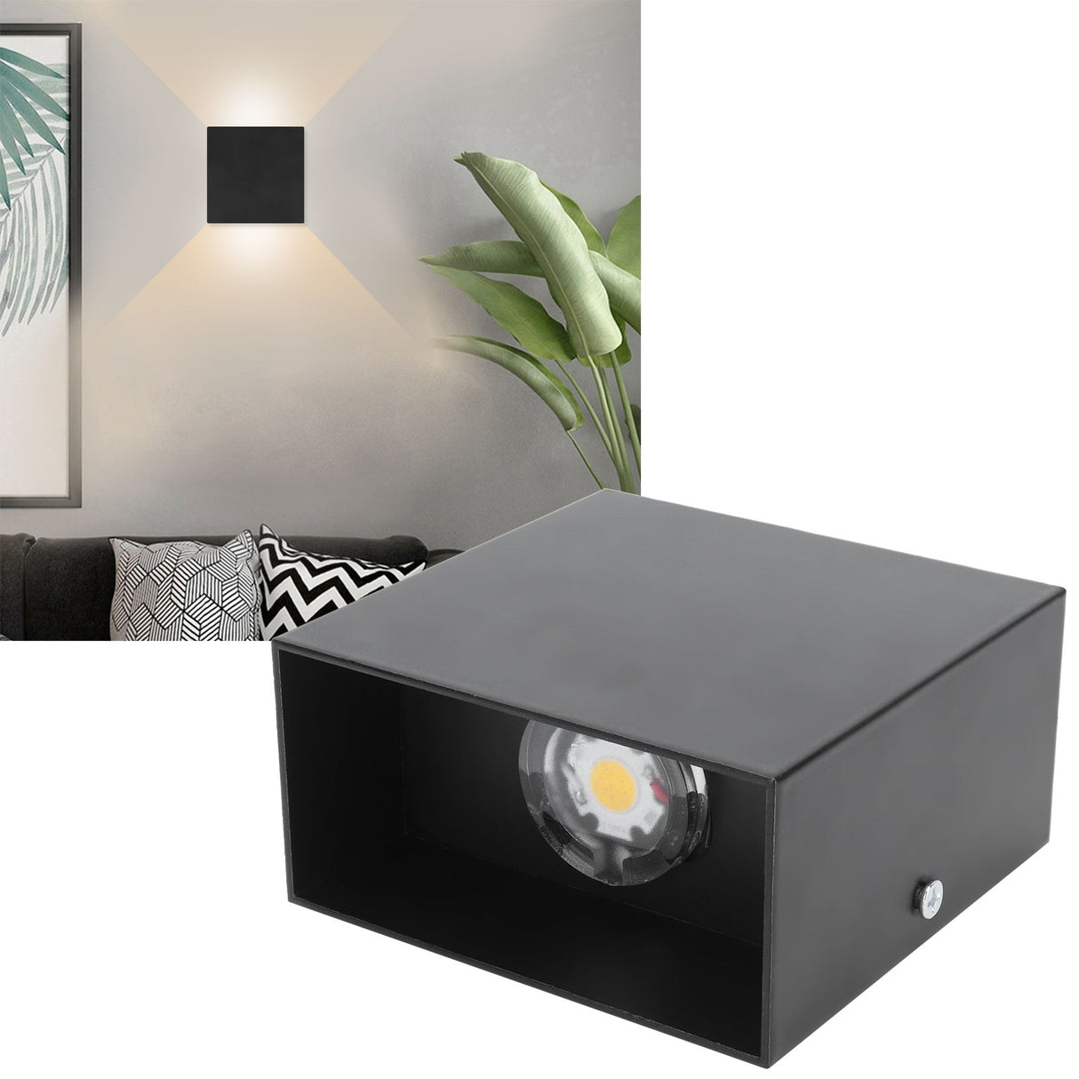 7W LED Wall Light Square Shape Simple Style Decorative Lamp for Indoor Bedside Door 85‑265V