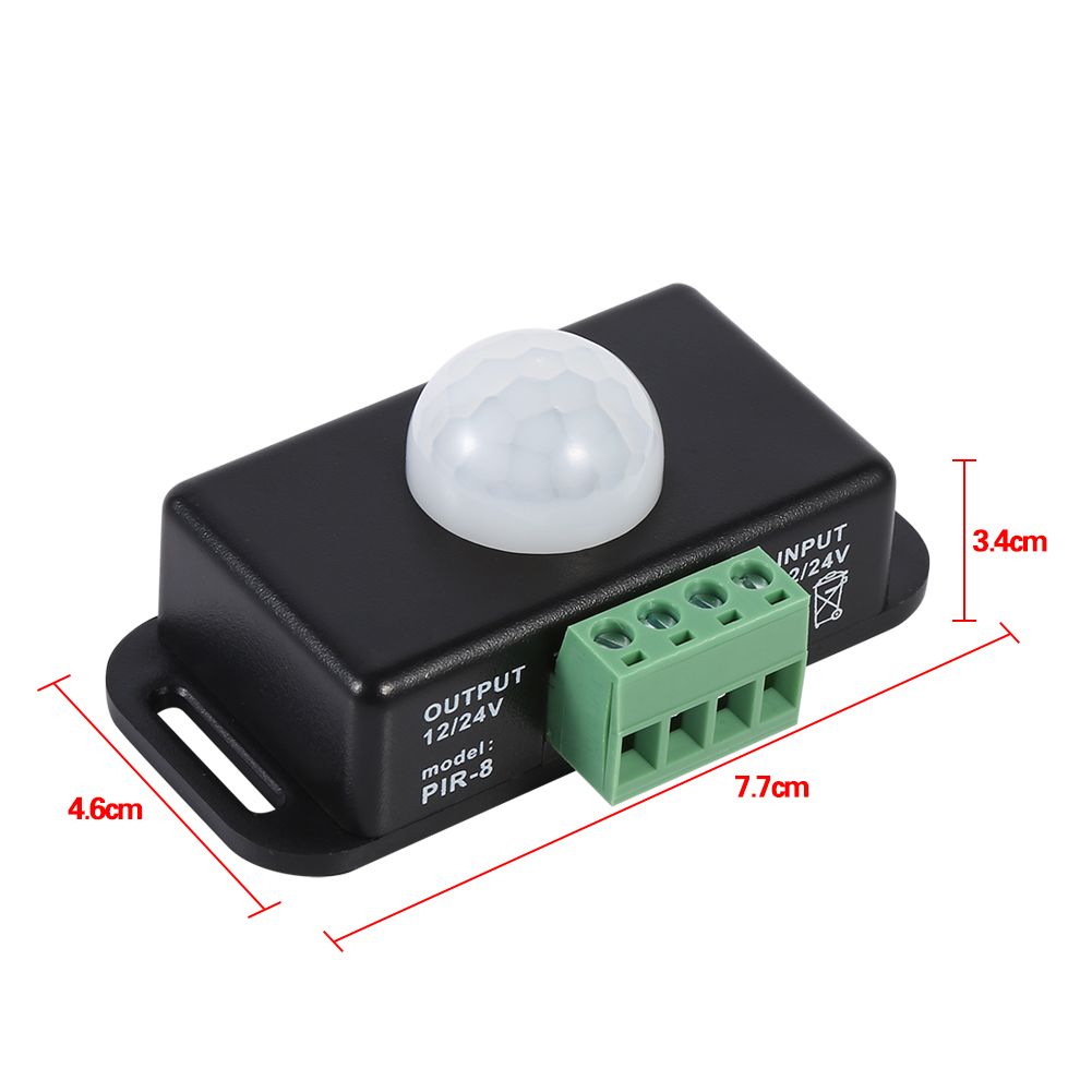 DC 12V/24V Body Security Infrared PIR Motion Sensor Detector Switch for LED Light Strip