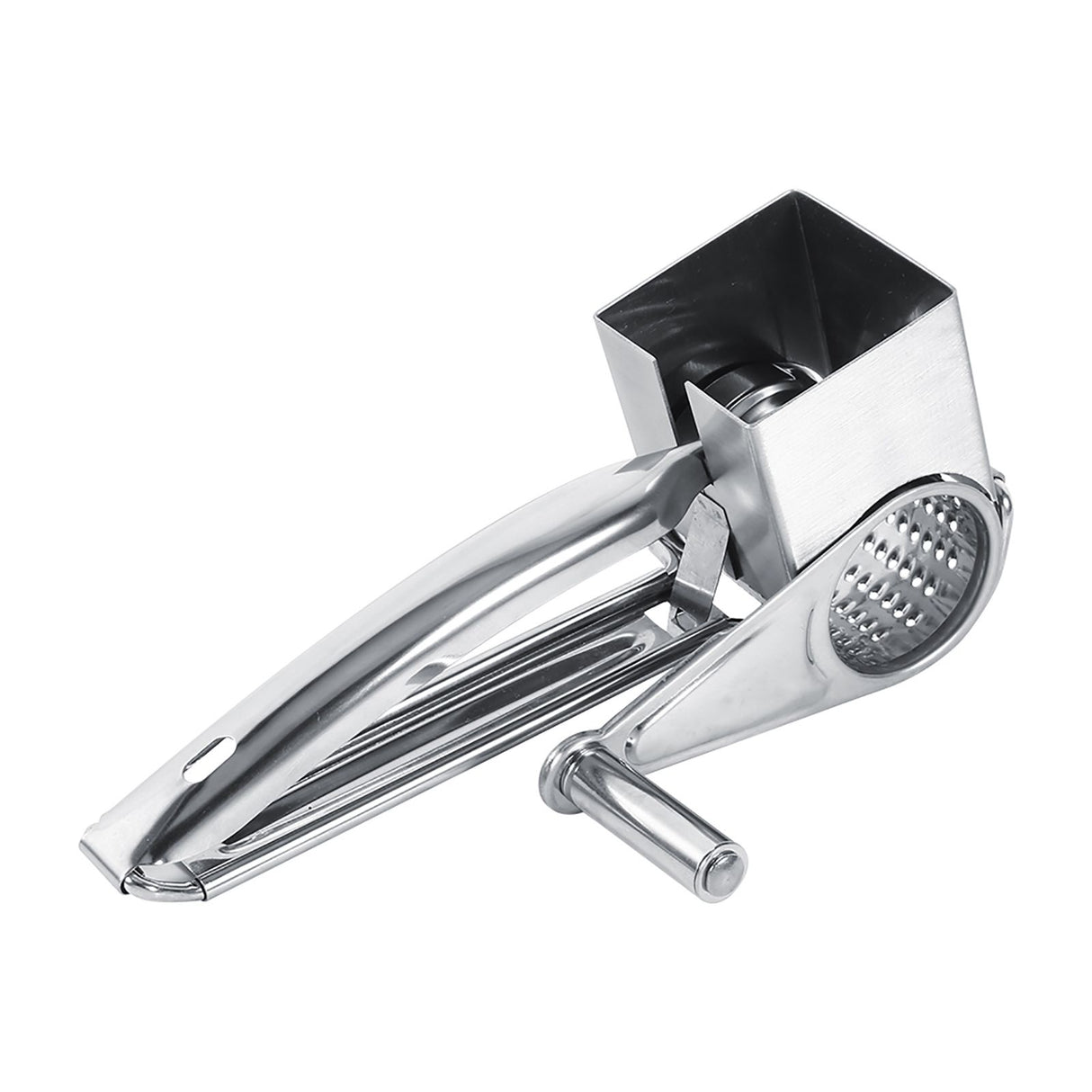 Multifunctional Kitchen Craft Rotary Stainless Steel Cheese Grater 1 Drums Slice Shred Tool