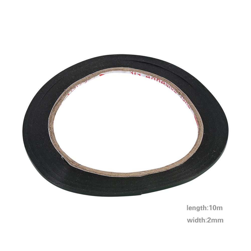 10M Length 2mm Width Black Super Strong Sticky Double Sided Self Adhesive Foam Tape Roll New