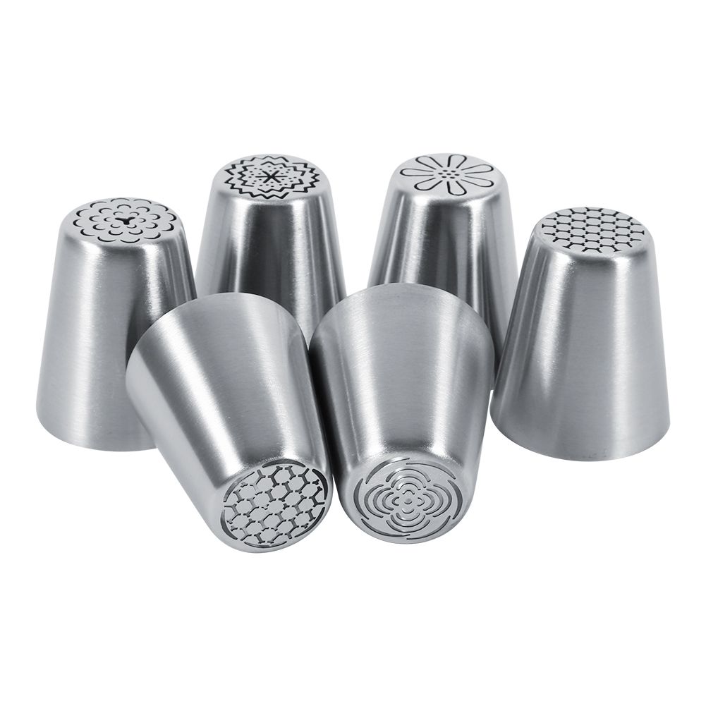 6PCS Stainless Steel Flower Cake Icing Piping Nozzles Decorating Tips Pastry DIY Baking Tools