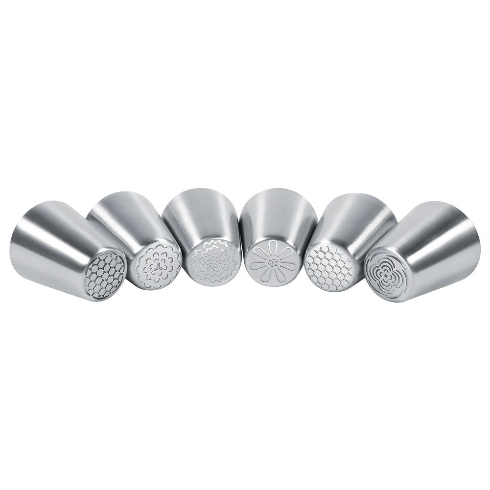 6PCS Stainless Steel Flower Cake Icing Piping Nozzles Decorating Tips Pastry DIY Baking Tools