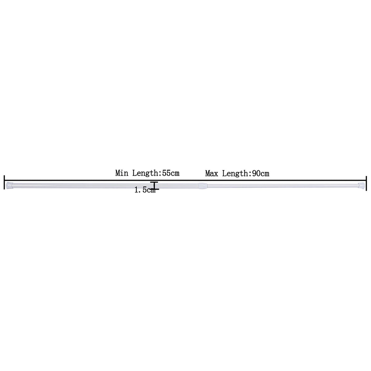 Extendable Spring Telescopic Shower Bathroom Window Curtain Rail Loaded Pole Rod 55‑90cm