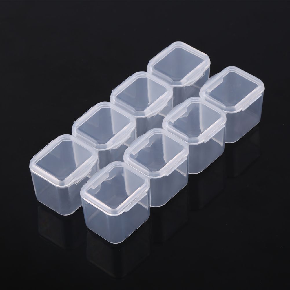 Clear Plastic 28 Slots Adjustable Tablet Medicine Pill Jewelry Storage Organizer Box Container