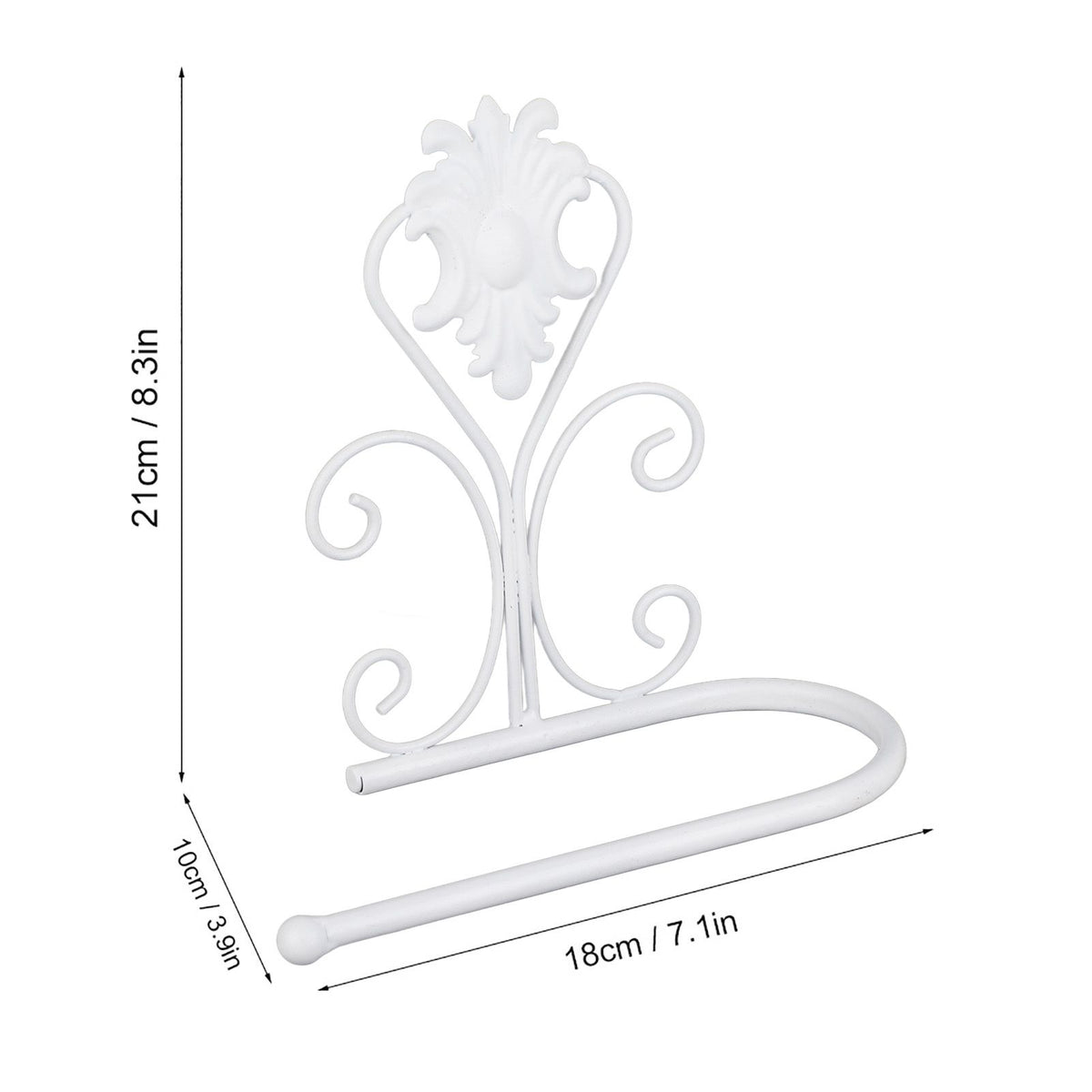 Paper Towel Holder Wall mounted Tissue Rack for Kitchen Bathroom (White)