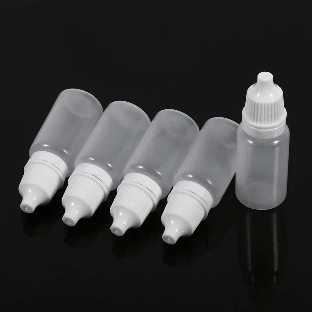 50PCS 10ml Volume Empty Plastic Squeezable Bottles Eye Liquid Container Dropper