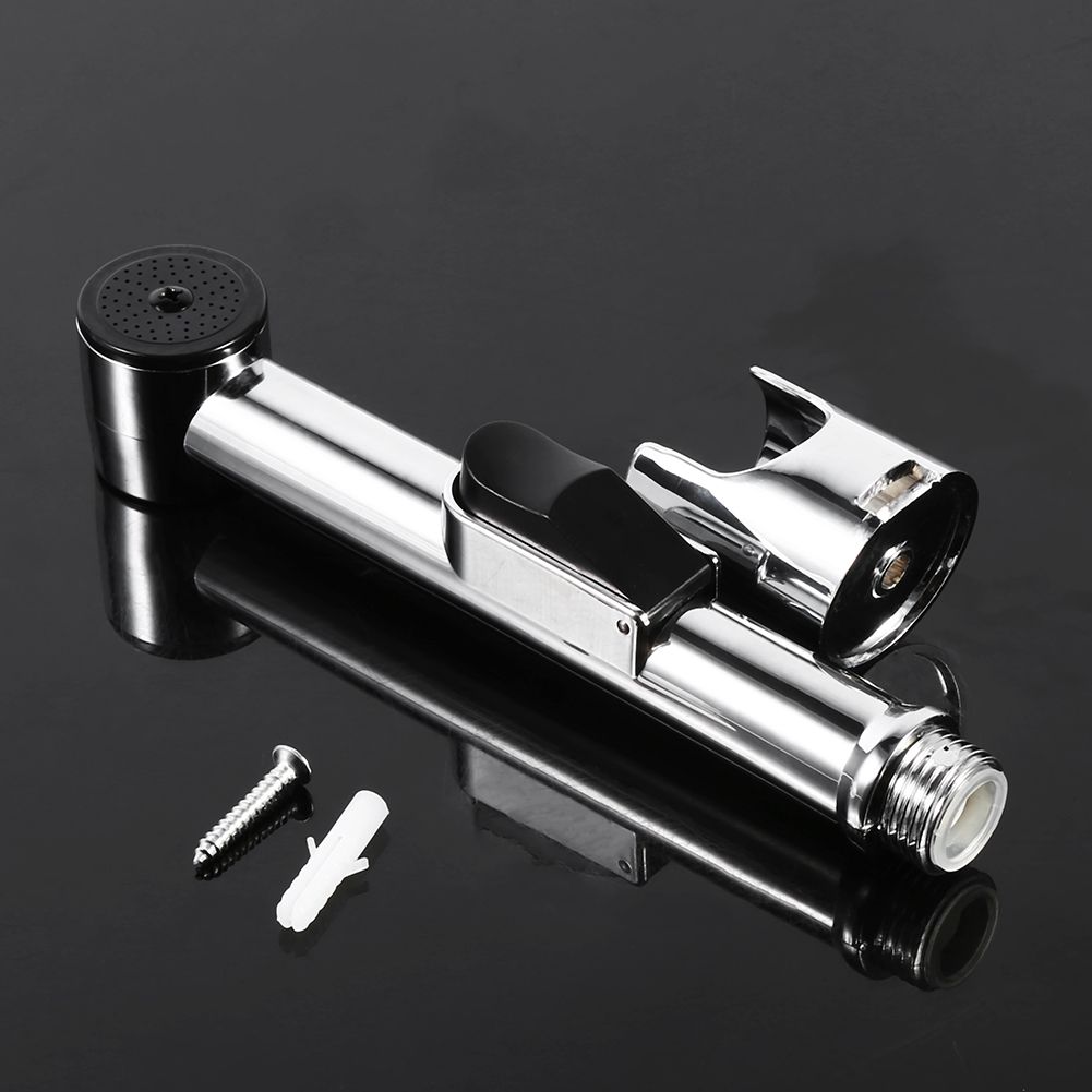 Home Bathroom Handheld Portable Chrome Plated ABS Shattaf Toilet Bidet Shower Spray