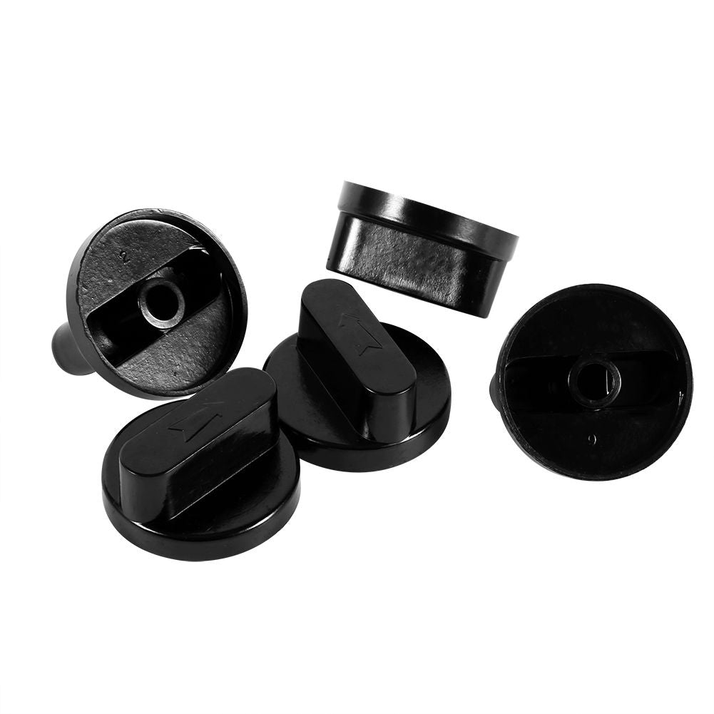 5Pcs New Black Universal Cooker Oven Gas Stove Grill Control Knobs Switch Home Kitchen Use