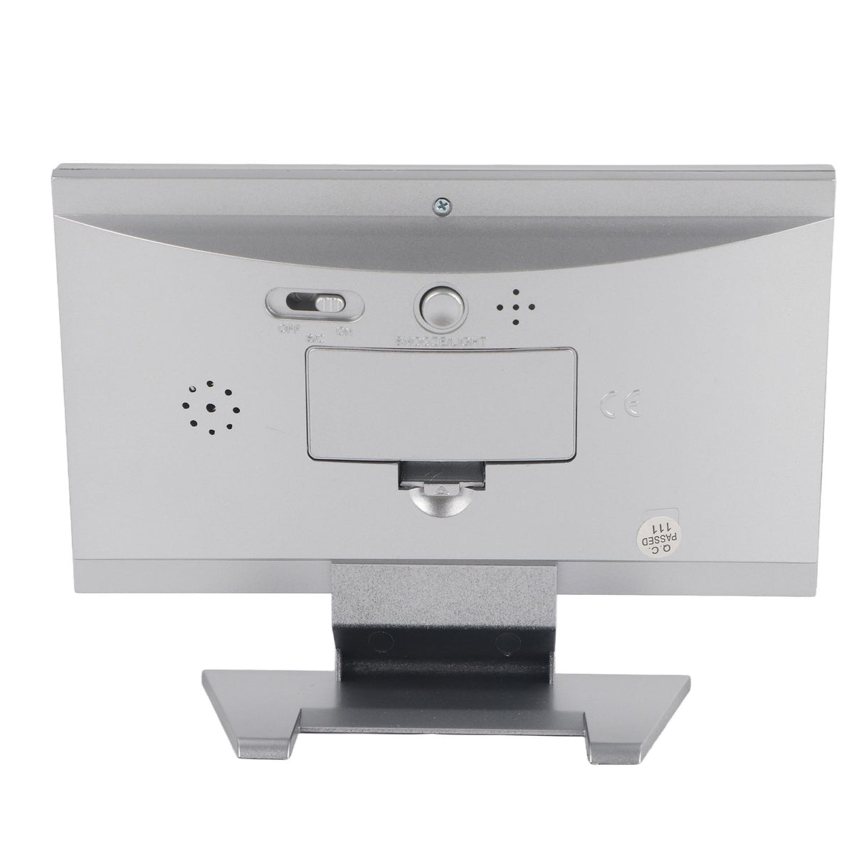 LCD Digital Sound Sensor Table Desk Alarm Clock with Calendar and Temp Display Silver