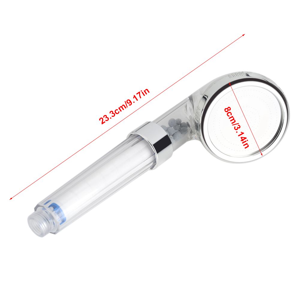 Negative Ions Bathroom Handheld Water Saving Shower Head Set with 3 Filters