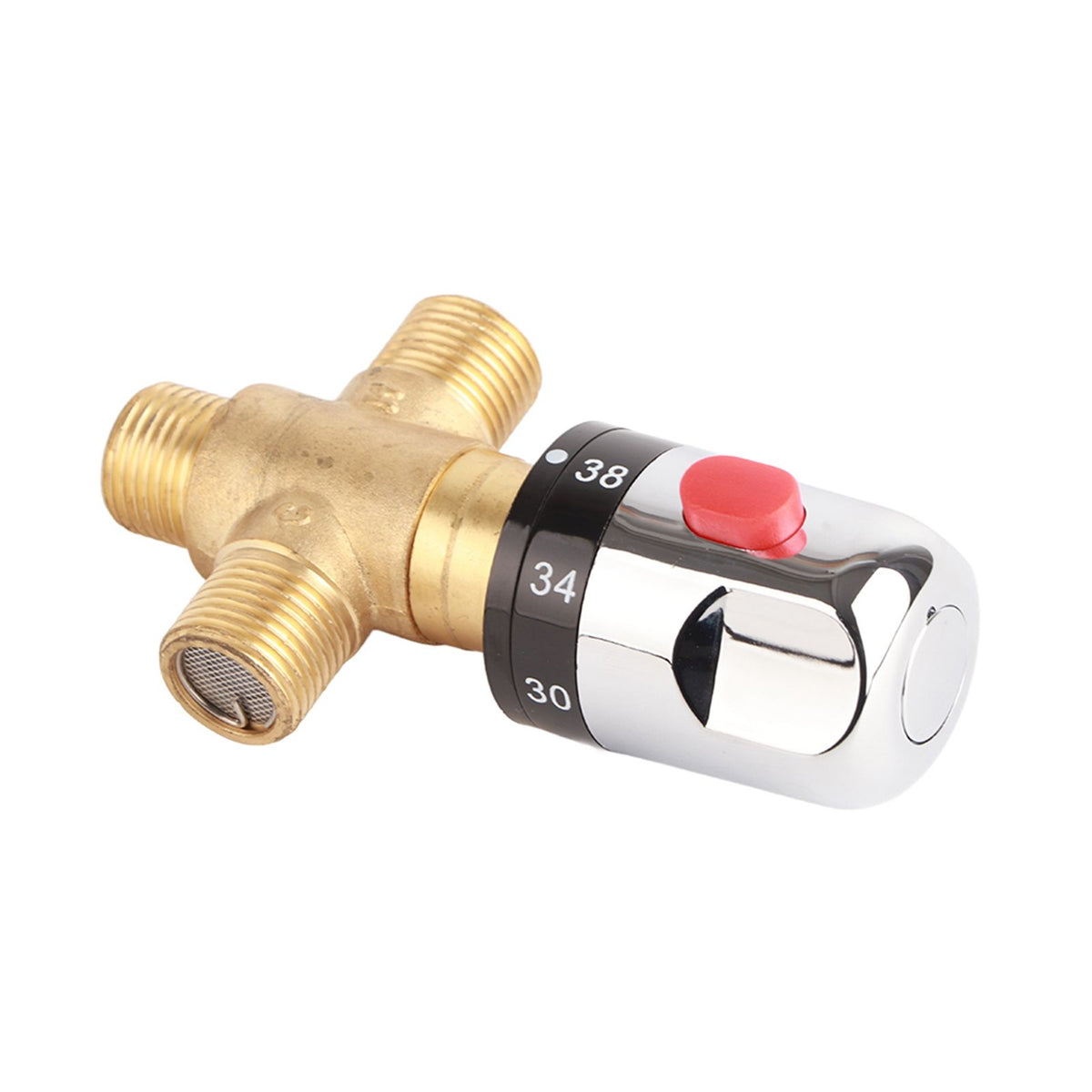Brass Thermostatic Mixing Valve Water Temperature Pipe Basin Thermostat Control