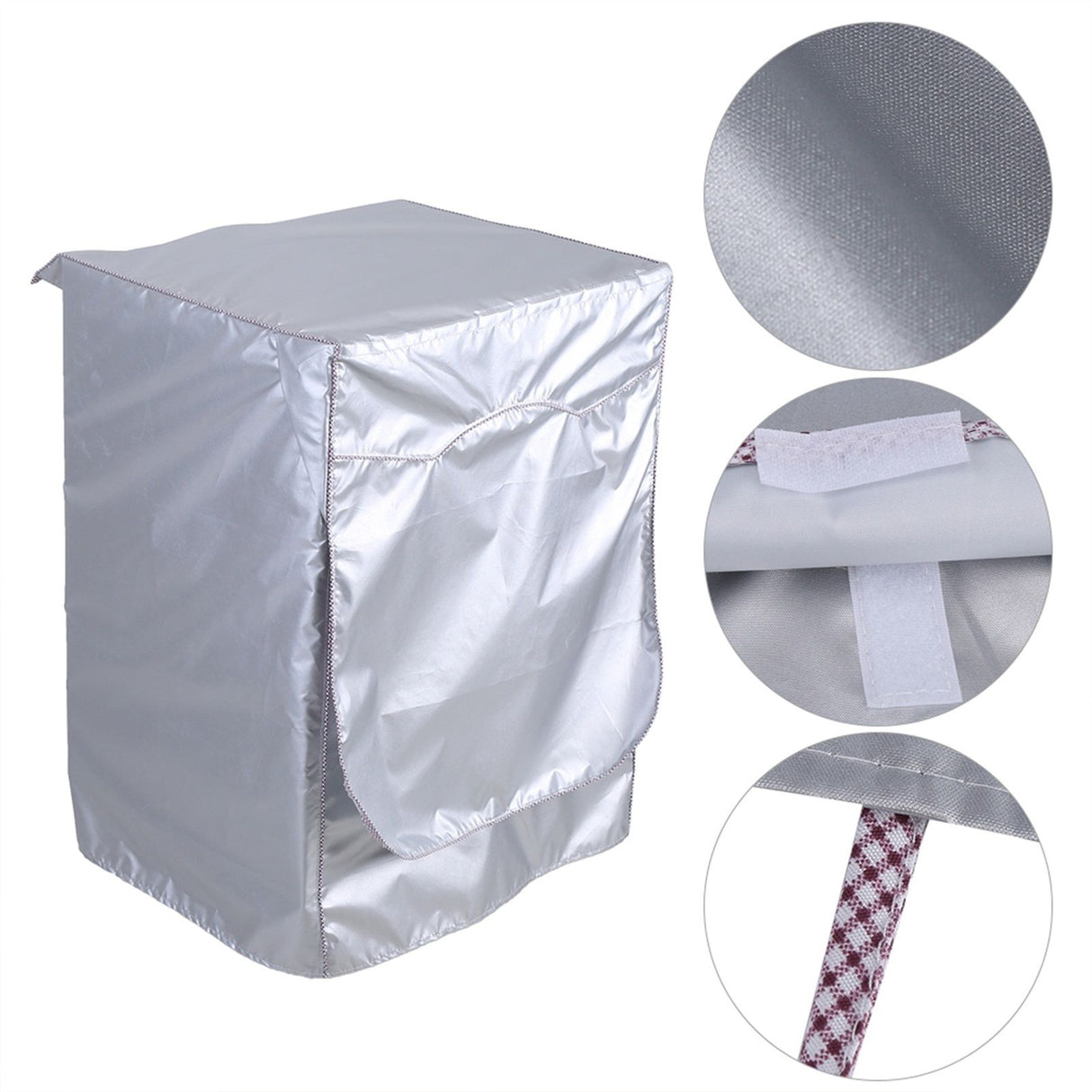 Silver Washing Machine Cover Waterproof Sunscreen Cover Front Load Washer Dryer Coat Protection