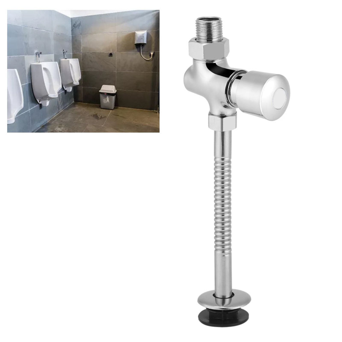 Toilet Urinal Flush Valve Button Type Manual Delay Automatic Shutoff