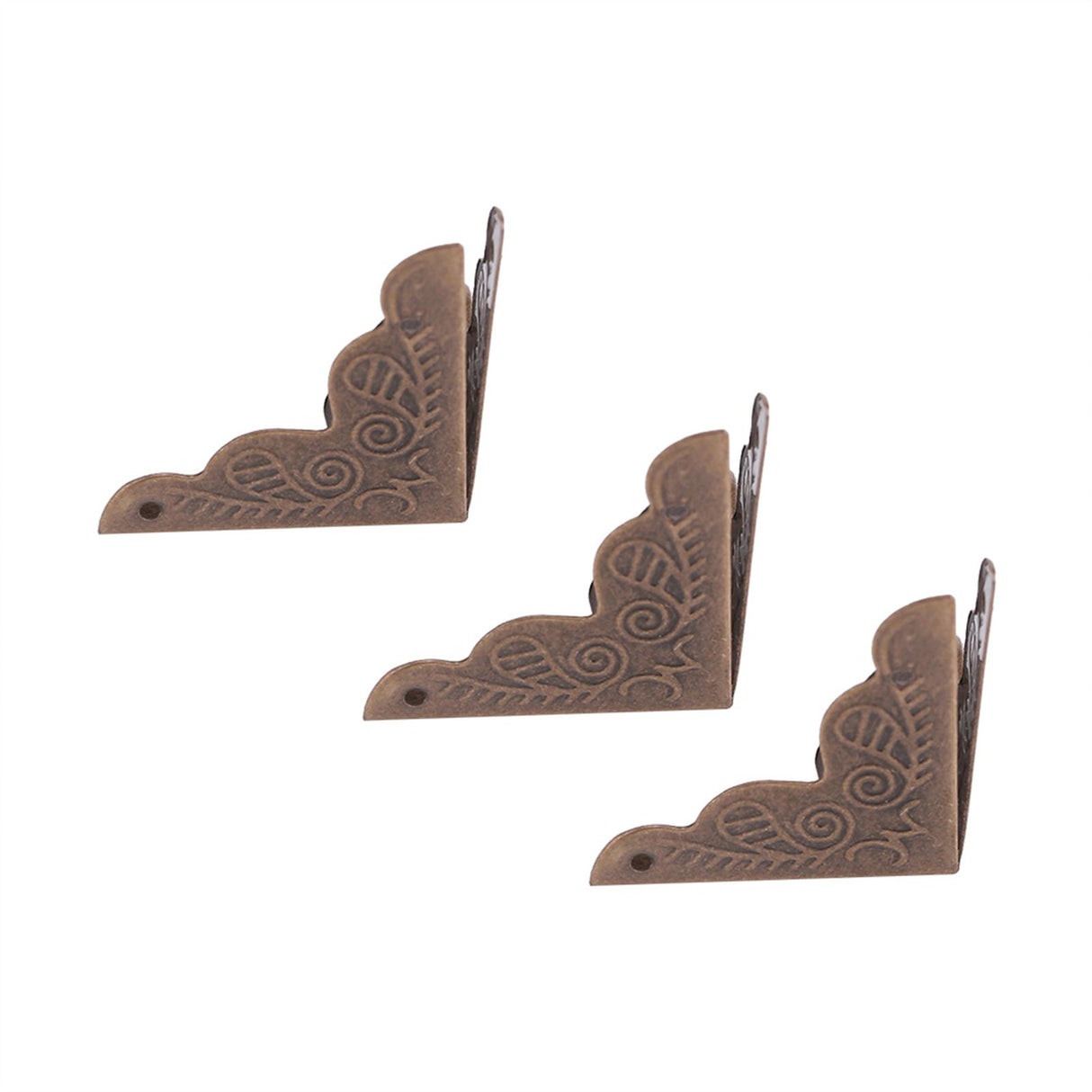 12pcs Wooden Box Jewelry Gift Case Corner Decorative Protectors Iron Edge Cover Guard Bronze