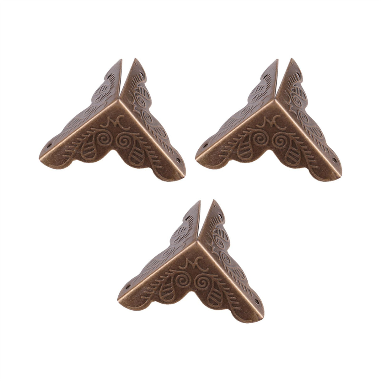 12pcs Wooden Box Jewelry Gift Case Corner Decorative Protectors Iron Edge Cover Guard Bronze