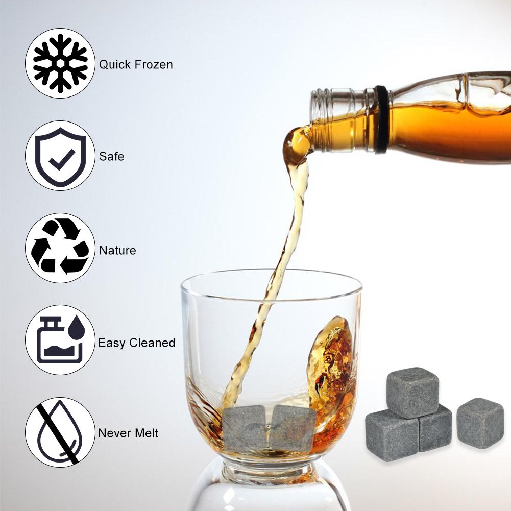 Pack of 9pcs Whisky Chilling Stone Ice cubes Drinks Wine Beer Cooler Barware Cubes Gift Set