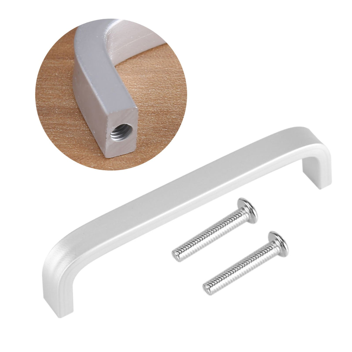Aluminum Alloy Door Handles Matte Surface Hardware for Kitchen Cabinet Furniture 96mm Solid
