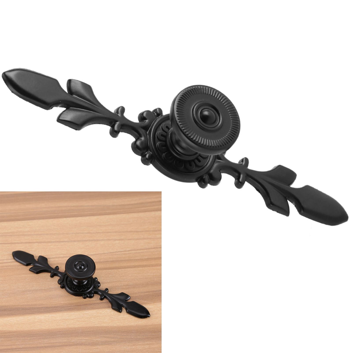 European Furniture Handle Drawer Cabinet Desk Door Knob Pull Home Decor Black