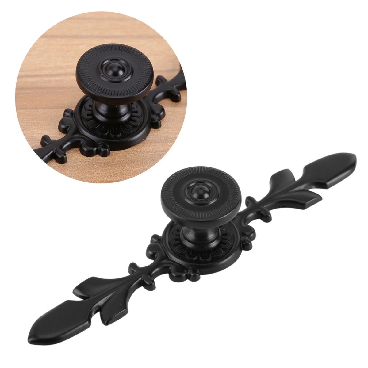 European Furniture Handle Drawer Cabinet Desk Door Knob Pull Home Decor Black