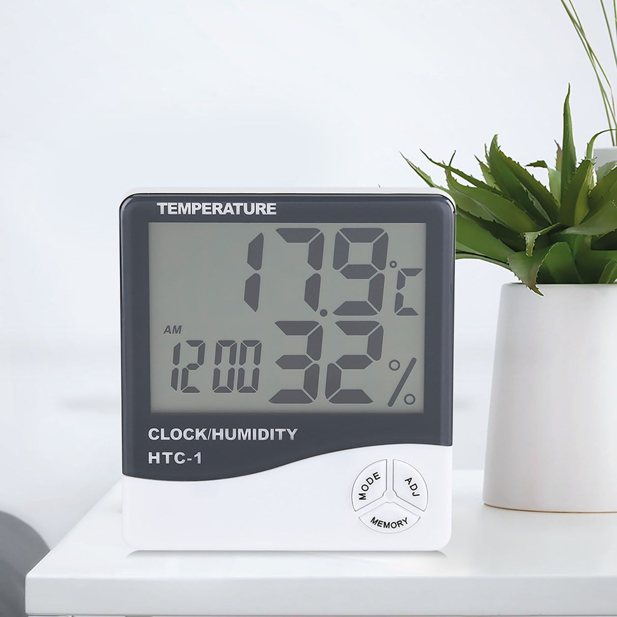 Digital LCD Indoor Thermometer Hygrometer Temperature Humidity Meter with Alarm Clock