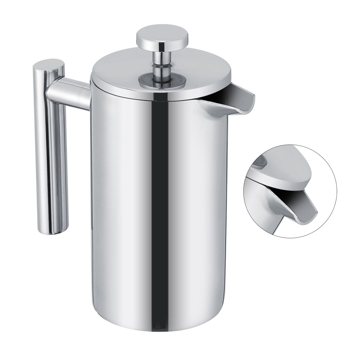 350ML Double Wall Stainless Steel Coffee Maker French Press Tea Pot with Filter