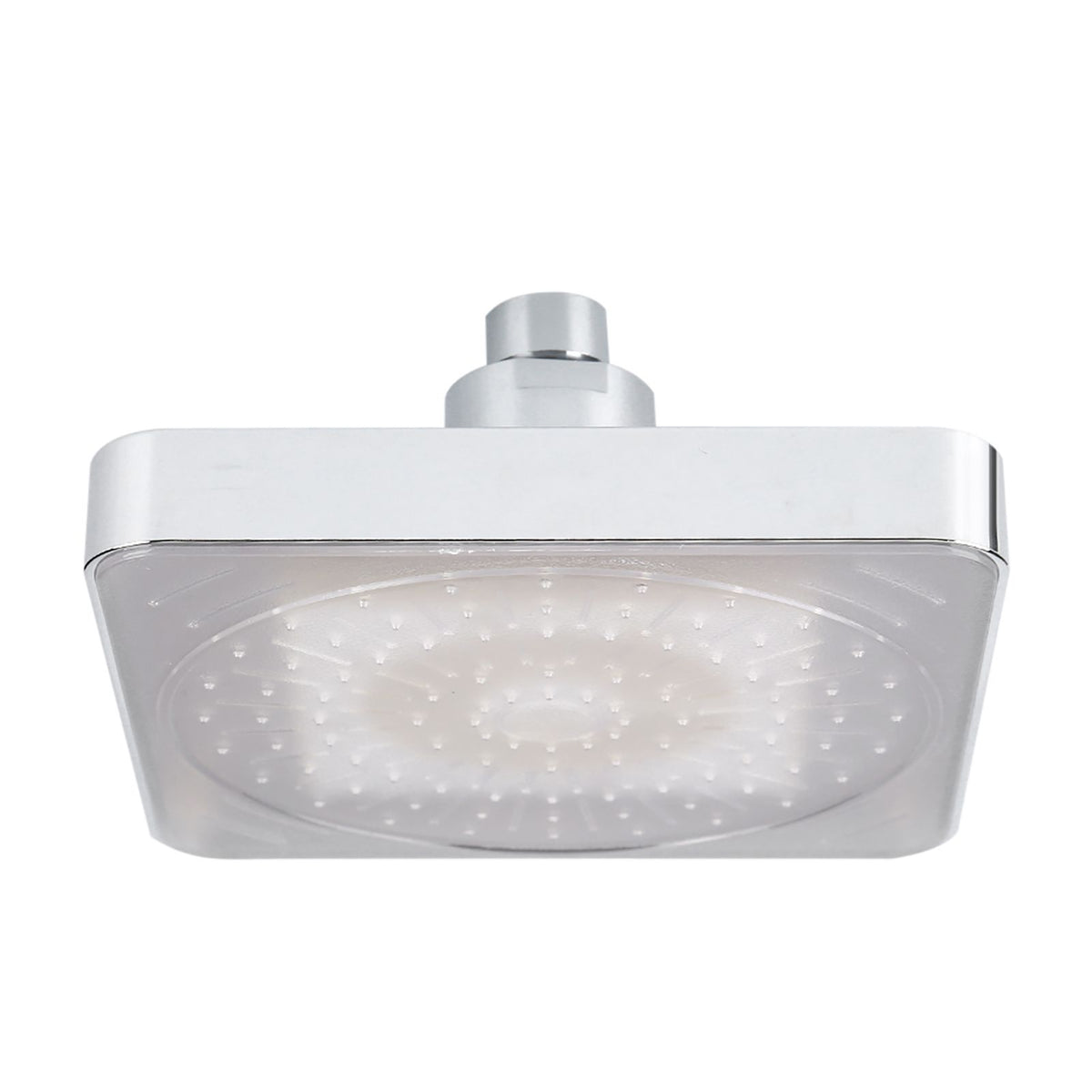 6 Inch Square Rain Shower Head LED Light 3 Color Changing Bathroom Sprinkler