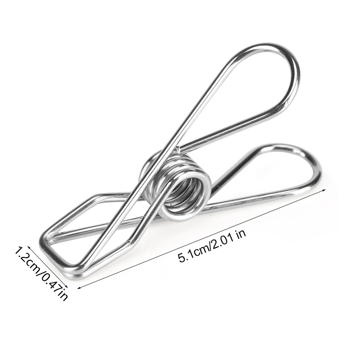 20pcs Stainless Steel Clothes Pegs Household Socks Underwear Drying Rack Clip Holder