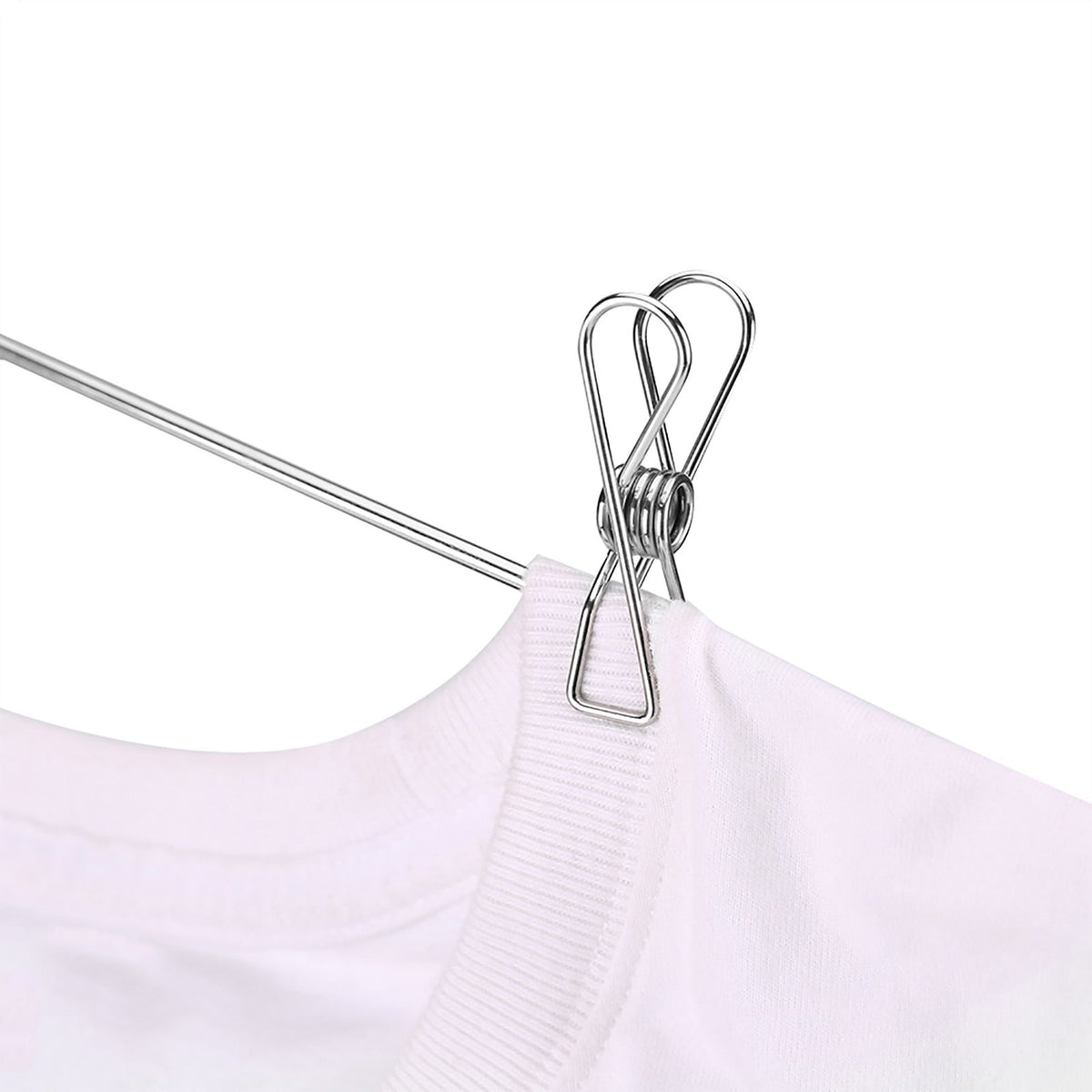 20pcs Stainless Steel Clothes Pegs Household Socks Underwear Drying Rack Clip Holder