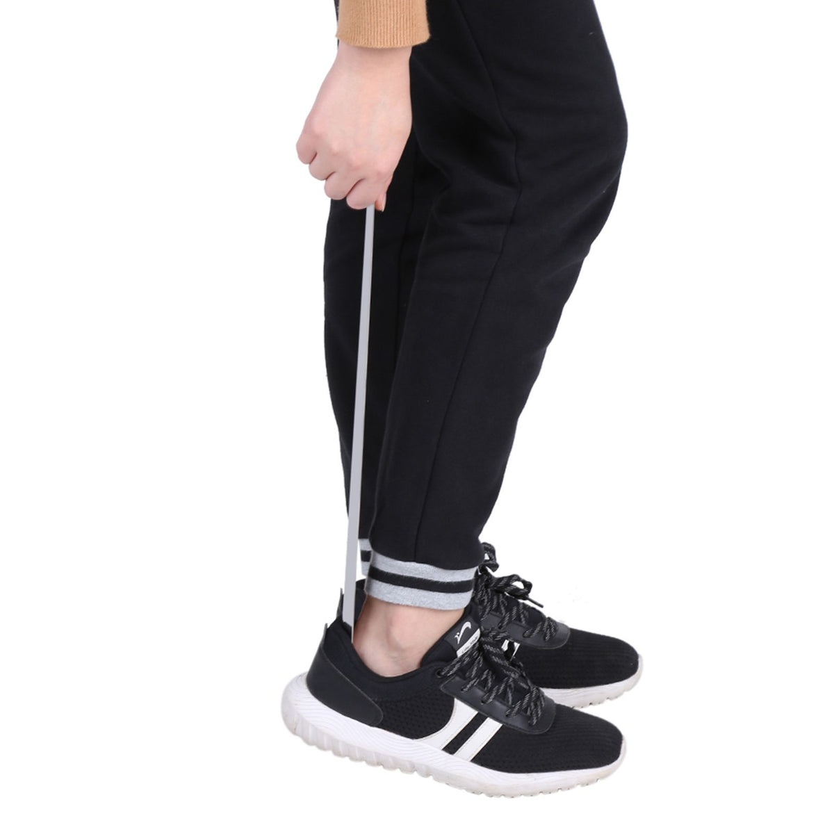 Professional Stainless Steel Shiny Silver Metal Shoe Horn Shoehorn for Seniors elderly