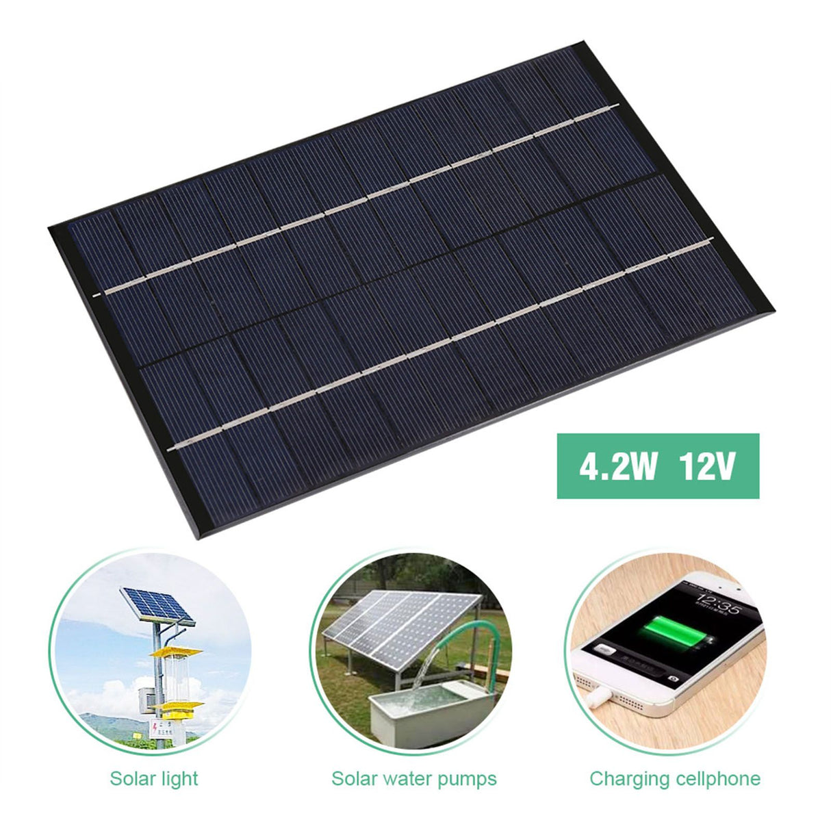 4.2W 12V Mini Portable Polysilicon Solar Panel DIY Power Module Battery Charger