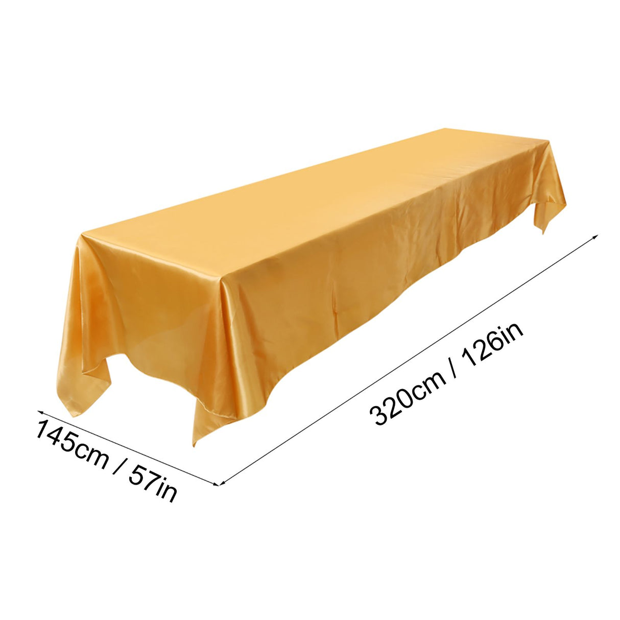 145x320cm Rectangle Tablecloth Table Cover Stain resistant Banquet Wedding Party Decor Gold
